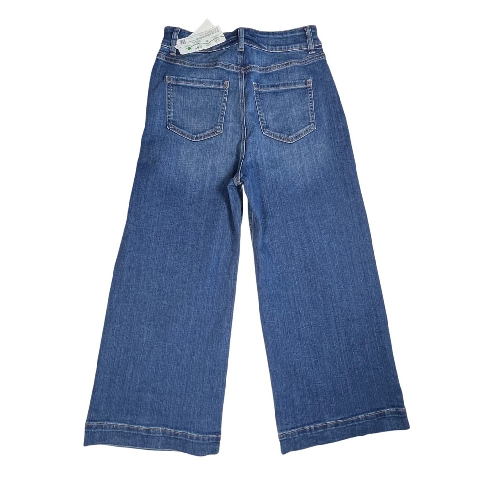 Venus Wide Leg Jeans Women 8 Blue EcoVero Sustainable High Rise Trendy Boho New - Picture 3 of 15